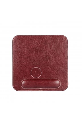 LONDO (MD-13) HAKİKİ DERİ MOUSE PAD BİLEK DESTEKLİ RAHATLATICI SÜNGERLİ - BORDO