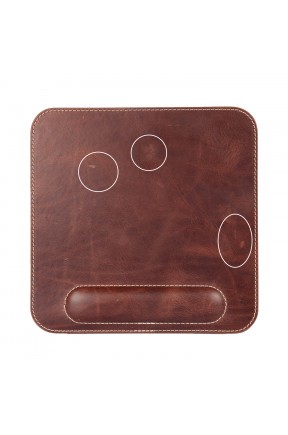 LONDO (MD-876) HAKİKİ DERİ MOUSE PAD BİLEK DESTEKLİ RAHATLATICI SÜNGERLİ - KAHVERENGİ