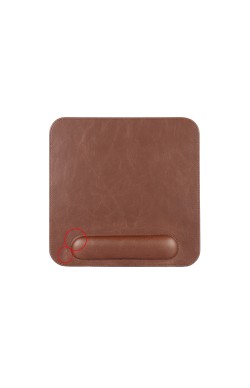 LONDO (MS-50) DERİ MOUSE PAD BİLEK DESTEKLİ RAHATLATICI SÜNGERLİ - KAHVERENGİ