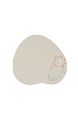 LONDO (MS-63) OVAL DERİ MOUSEPAD BİLEK DESTEKLİ RAHATLATICI SÜNGERLİ - BEYAZ