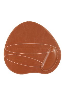 LONDO (MS-932) OVAL DERİ MOUSEPAD BİLEK DESTEKLİ RAHATLATICI SÜNGERLİ - TABA