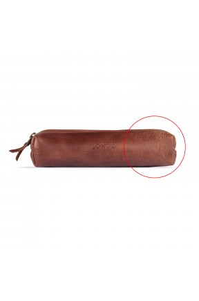 LONDO (KAL-368) GERÇEK DERİ FERMUARLI KALEMLİK VE KOZMETİK (MAKYAJ) ÇANTASI - KAHVERENGİ
