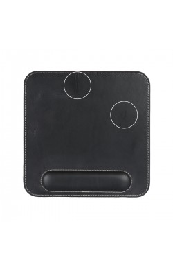 LONDO ( MD105 ) HAKİKİ DERİ MOUSE PAD BİLEK DESTEKLİ RAHATLATICI SÜNGERLİ - SİYAH
