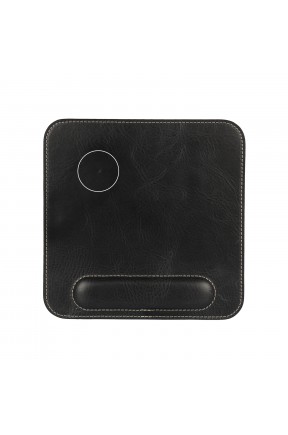 LONDO (MD147) HAKİKİ DERİ MOUSE PAD BİLEK DESTEKLİ RAHATLATICI SÜNGERLİ - SİYAH