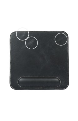 LONDO ( MD80 ) HAKİKİ DERİ MOUSE PAD BİLEK DESTEKLİ RAHATLATICI SÜNGERLİ - Siyah