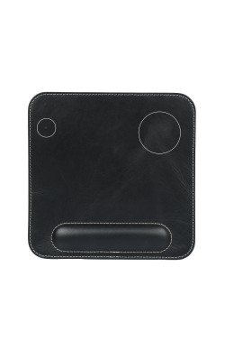 LONDO ( MD84 ) HAKİKİ DERİ MOUSE PAD BİLEK DESTEKLİ RAHATLATICI SÜNGERLİ - Siyah