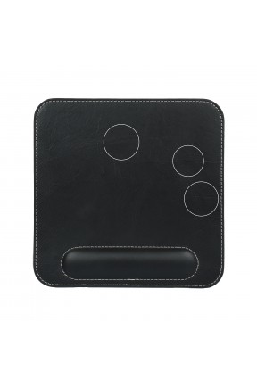 LONDO ( MD86 ) HAKİKİ DERİ MOUSE PAD BİLEK DESTEKLİ RAHATLATICI SÜNGERLİ - Siyah