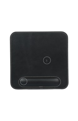 LONDO ( MD88 ) HAKİKİ DERİ MOUSE PAD BİLEK DESTEKLİ RAHATLATICI SÜNGERLİ - Siyah