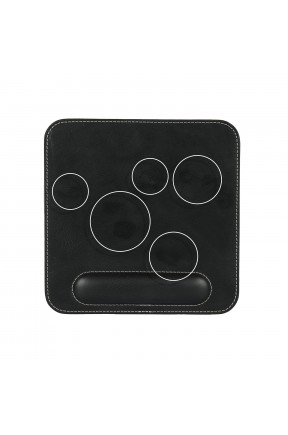 LONDO (MD906) HAKİKİ DERİ MOUSE PAD BİLEK DESTEKLİ RAHATLATICI SÜNGERLİ - Siyah