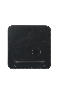 LONDO ( MD92 ) HAKİKİ DERİ MOUSE PAD BİLEK DESTEKLİ RAHATLATICI SÜNGERLİ - Siyah