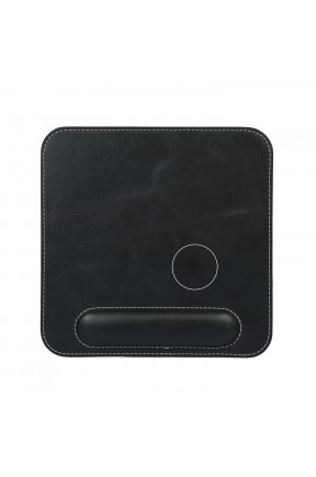 LONDO ( MD92 ) HAKİKİ DERİ MOUSE PAD BİLEK DESTEKLİ RAHATLATICI SÜNGERLİ - Siyah