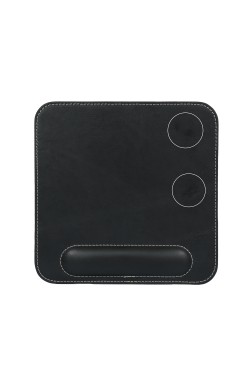 LONDO ( MD94 ) HAKİKİ DERİ MOUSE PAD BİLEK DESTEKLİ RAHATLATICI SÜNGERLİ - Siyah