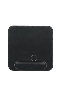 LONDO ( MD96 ) HAKİKİ DERİ MOUSE PAD BİLEK DESTEKLİ RAHATLATICI SÜNGERLİ - Siyah