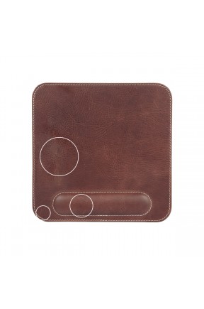 LONDO (MD99) HAKİKİ DERİ MOUSE PAD BİLEK DESTEKLİ RAHATLATICI SÜNGERLİ - KAHVERENGİ