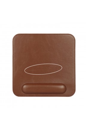 LONDO (MS110) DERİ MOUSE PAD BİLEK DESTEKLİ RAHATLATICI SÜNGERLİ - TABA