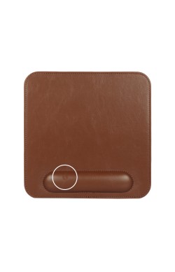 LONDO (MS136) DERİ MOUSE PAD BİLEK DESTEKLİ RAHATLATICI SÜNGERLİ - TABA