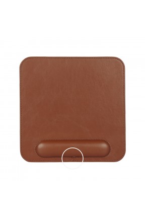 LONDO (MS142) DERİ MOUSE PAD BİLEK DESTEKLİ RAHATLATICI SÜNGERLİ - TABA