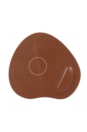 LONDO ( MS210 ) OVAL DERİ MOUSEPAD BİLEK DESTEKLİ RAHATLATICI SÜNGERLİ - KAHVERENGİ