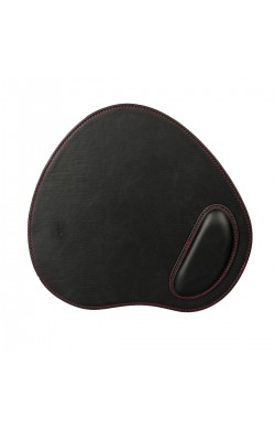 LONDO ( MS241 ) OVAL DERİ MOUSEPAD BİLEK DESTEKLİ RAHATLATICI SÜNGERLİ - SİYAH