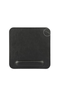 LONDO (MS247) DERİ MOUSE PAD BİLEK DESTEKLİ RAHATLATICI SÜNGERLİ - SİYAH