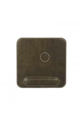 LONDO (MS262) HAKİKİ DERİ MOUSE PAD BİLEK DESTEKLİ RAHATLATICI SÜNGERLİ - HAKİ