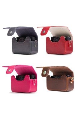 MegaGear Sony Cyber-Shot DSC-RX100 VI Suni Deri Yatay Fotoğraf Makinesi Kılıfı