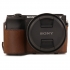 MegaGear Sony Alpha A6600 (18-135mm) Suni Deri Fotoğraf Makinesi Kılıfı