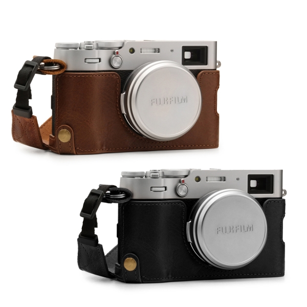 MegaGear Fujifilm X100V Tek Dip Hakiki Deri Fotoğraf Makinesi Kılıfı