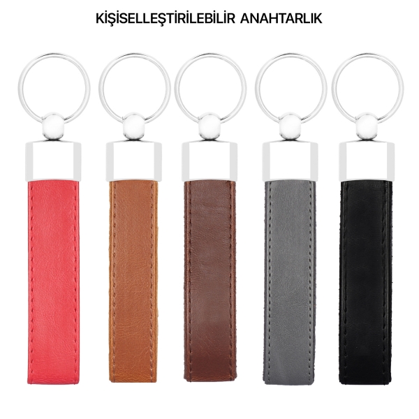 Otto Angelino Kişiselleştirilebilir Suni Deri Anahtarlık (2’li Paket) 