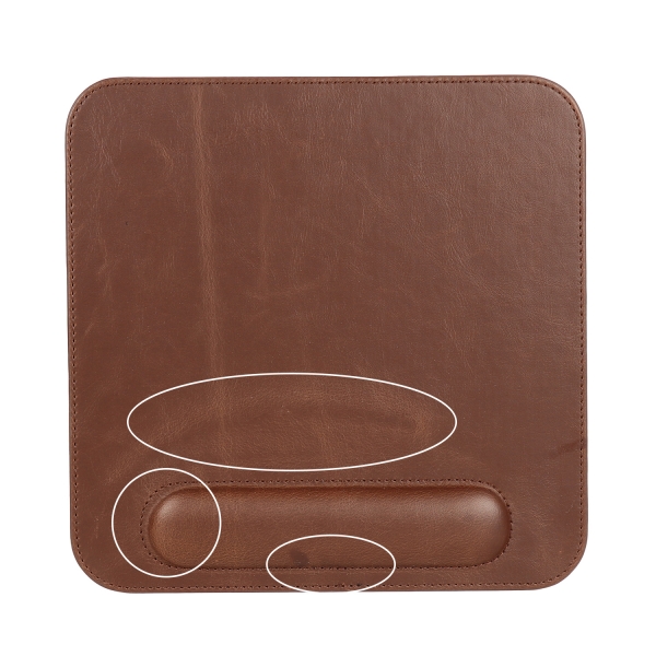 LONDO (PAX-57) DERİ MOUSE PAD BİLEK DESTEKLİ RAHATLATICI SÜNGERLİ - KAHVERENGİ