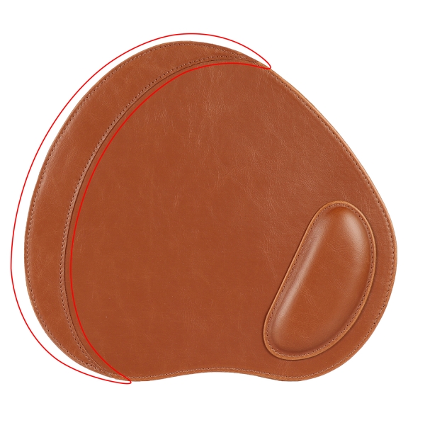 LONDO (MS-936) OVAL DERİ MOUSEPAD BİLEK DESTEKLİ RAHATLATICI SÜNGERLİ - TABA