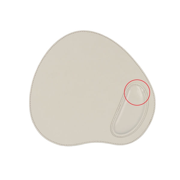 LONDO (MS-63) OVAL DERİ MOUSEPAD BİLEK DESTEKLİ RAHATLATICI SÜNGERLİ - BEYAZ