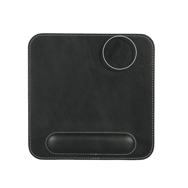 LONDO (MD912) HAKİKİ DERİ MOUSE PAD BİLEK DESTEKLİ RAHATLATICI SÜNGERLİ - Siyah