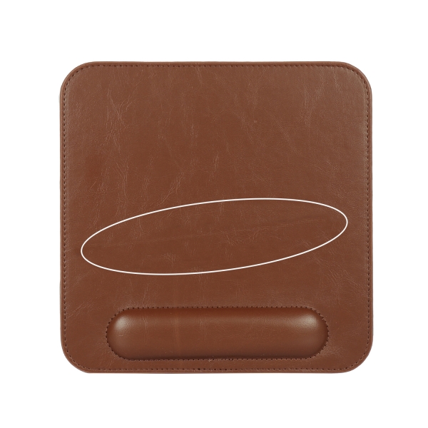 LONDO (MS122) DERİ MOUSE PAD BİLEK DESTEKLİ RAHATLATICI SÜNGERLİ - TABA
