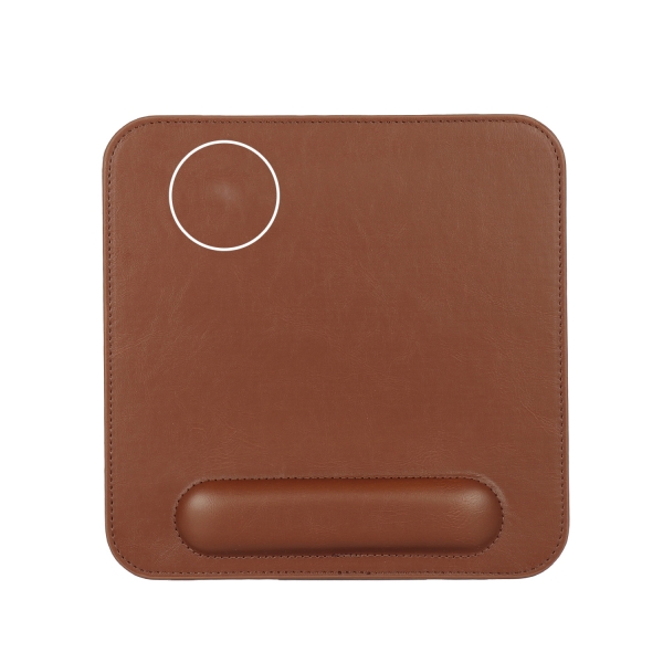 LONDO (MS126) DERİ MOUSE PAD BİLEK DESTEKLİ RAHATLATICI SÜNGERLİ - TABA
