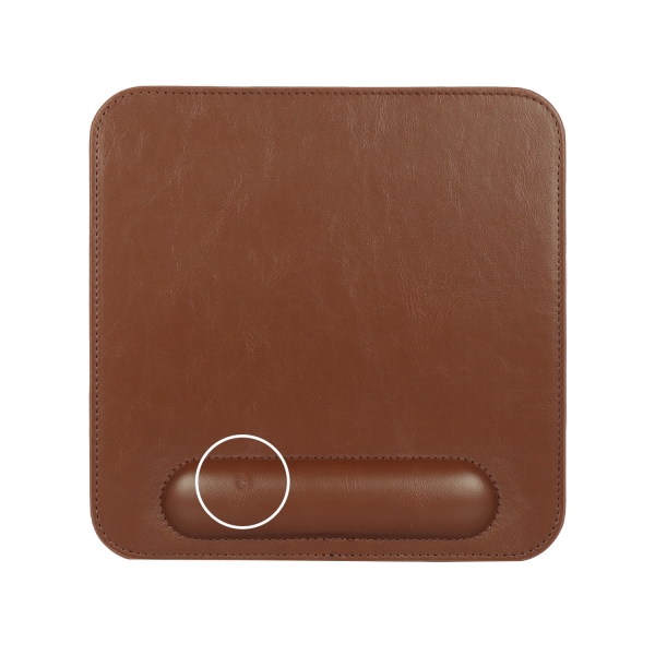 LONDO (MS136) DERİ MOUSE PAD BİLEK DESTEKLİ RAHATLATICI SÜNGERLİ - TABA
