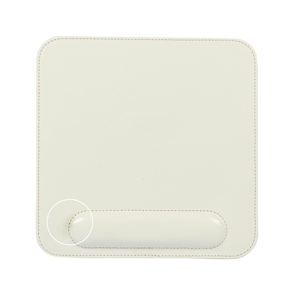 LONDO (MS154) DERİ MOUSE PAD BİLEK DESTEKLİ RAHATLATICI SÜNGERLİ - BEYAZ