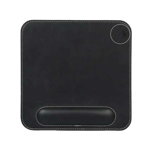LONDO ( MD90 ) HAKİKİ DERİ MOUSE PAD BİLEK DESTEKLİ RAHATLATICI SÜNGERLİ - Siyah