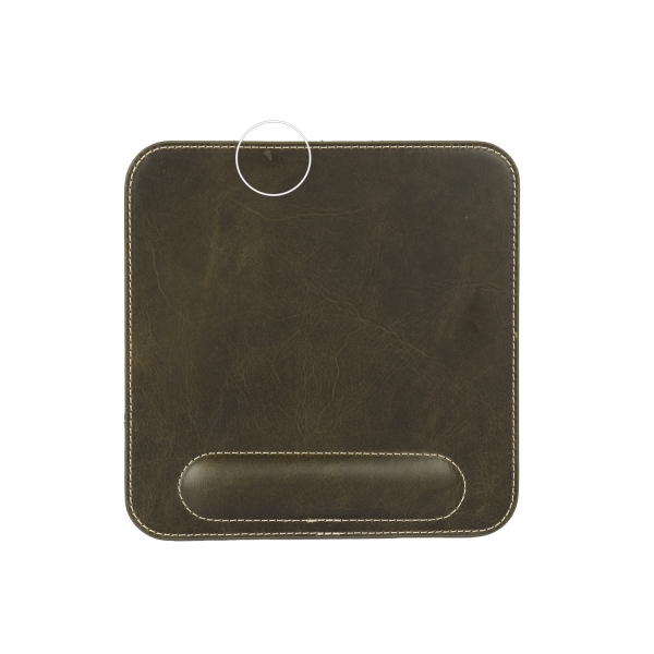LONDO (MS260) HAKİKİ DERİ MOUSE PAD BİLEK DESTEKLİ RAHATLATICI SÜNGERLİ - HAKİ