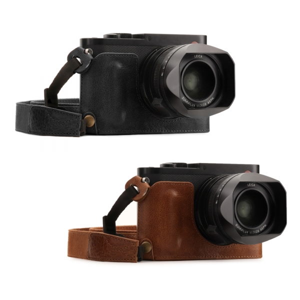 Megagear  Leica Q (Typ 116) (Tek Dip) Hakiki Deri Fotoğraf Makinesi Kılıfı